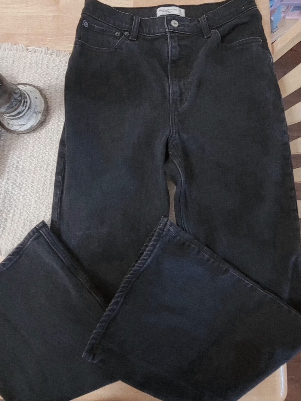 Abercrombie & Fitch The Vintage Flare High Rise Black Jeans